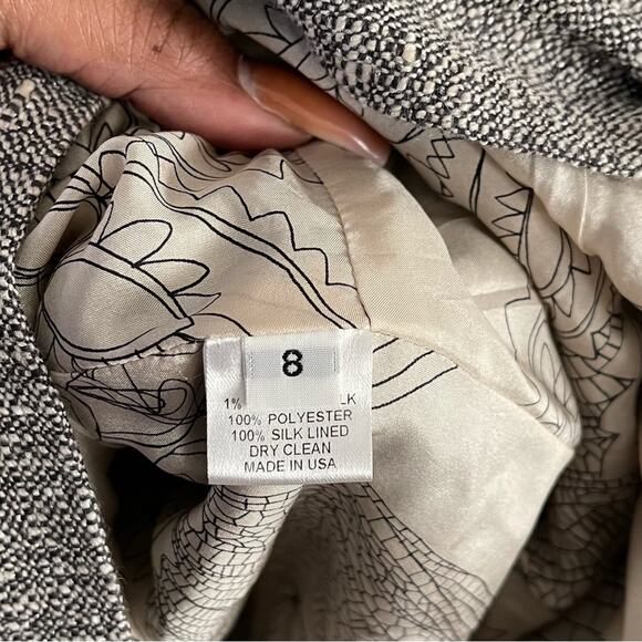 Lela Rose Gray Metallic Tweed Sheath Dress - Picture 6 of 11